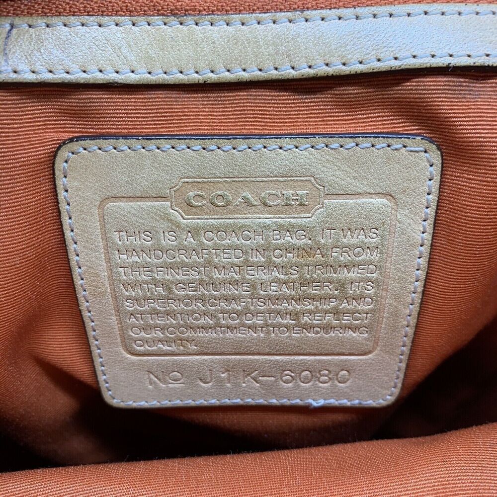 Vintage COACH Backpack Monogram CC Print Tan Beige Leather Y2K CLASSIC - Picture 11 of 12